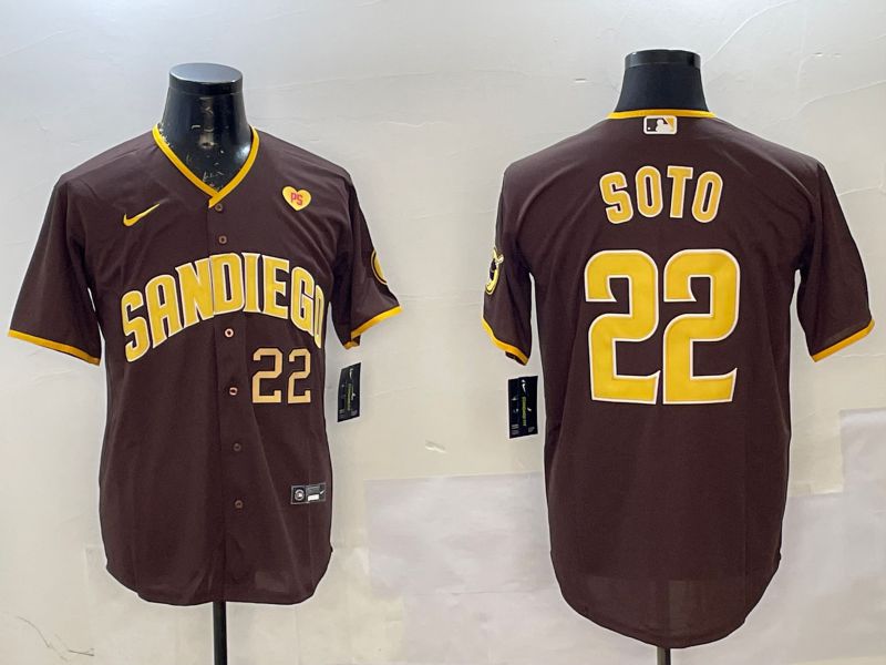 Men San Diego Padres #22 Soto Brown Game 2025 Nike MLB Jersey style 11->san diego padres->MLB Jersey